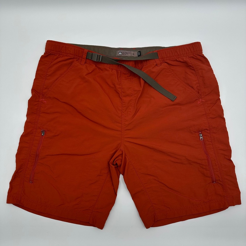REI Hiking Shorts Mens XL Orange Nylon Belted Cargo UPF 30+ 794429 16-M-12351